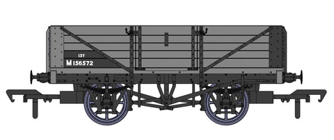 LMS Diagram 1666 Open Wagon BR Grey - M156572