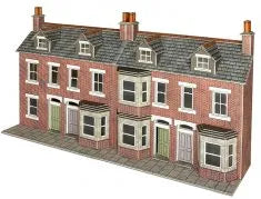 Low Relief Terraced House Fronts - Red Brick