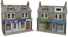 Low Relief Terraced Shop Fronts - Stone Built