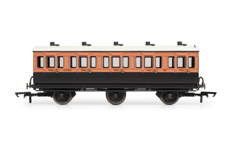 LSWR, 6 Wheel Coach, 3rd Class, 821 - Era 2