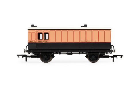 LSWR, 4 Wheel Coach, Passenger Brake, 82 - Era 2