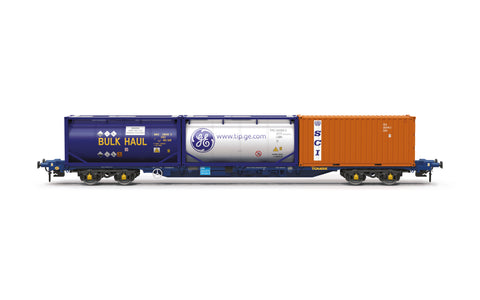 Touax KFA Container Wagon with Tip Tanktainer SCI 20 Container and Bulk Haul Tanktainer