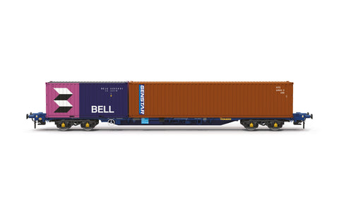 Touax KFA Container Wagon with Bell 20 Container and Genstar 40 Container