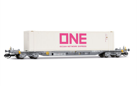 HN9762 4-axle container wagon, with 45' container "ONE", white livery, ep. VI