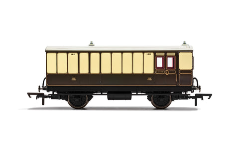 GWR, 4 Wheel Coach, Brake Baggage, 1411 - Era 2/3