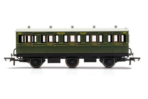 SR, 6 Wheel Coach, 3rd Class, Fitted Lights, 1908 - Era 3